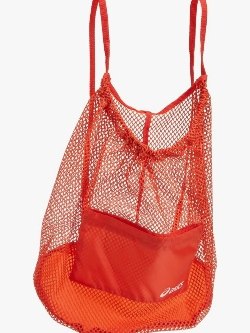 ASICS Bright Orange Mesh Drawstring Backpack